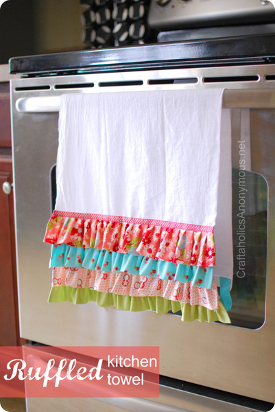 Valentine’s Day Ruffled Tea Towel  - 10 DIY Valentine's Day Projects