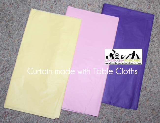 DIY Curtain made from Tablecloths (perfect for party and holiday decor)