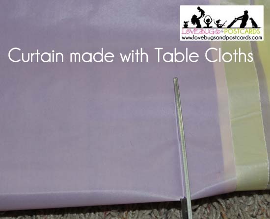 DIY Curtain made from Table Cloths (perfect for party and holiday decor)