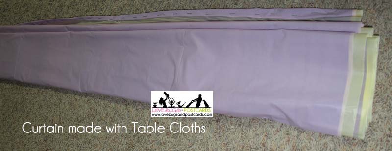 DIY Curtain made from Table Cloths (perfect for party and holiday decor)