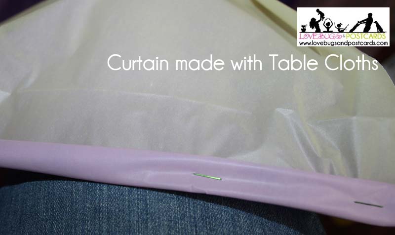 DIY Curtain made from Tablecloths (perfect for party and holiday decor)