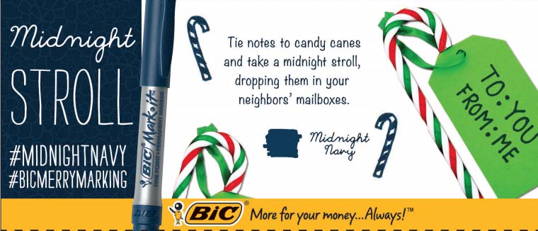 Midnight Stroll with Candy Canes #BicMerryMarking 