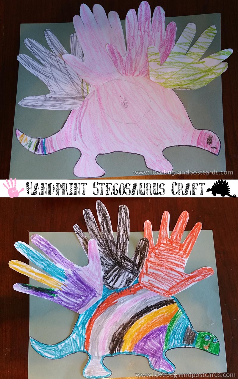 Handprint Stegosaurus Craft