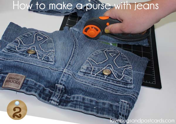 How to make a purse with jeans - Step 2