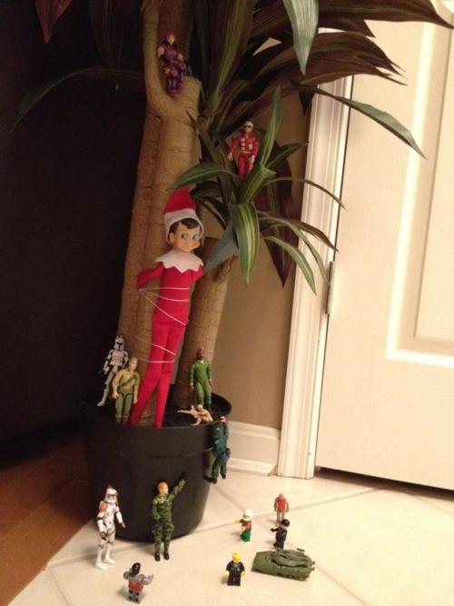 Elf on the Shelf Ideas - Army Hostage