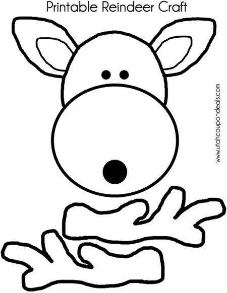 Printable Reindeer Face Craft (Antlers or Handprints) - Lovebugs and