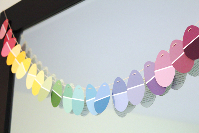 15 Easter Craft Ideas {chicks, bunnies, lambs, and more} - DIY Paint Chip Easter Garland