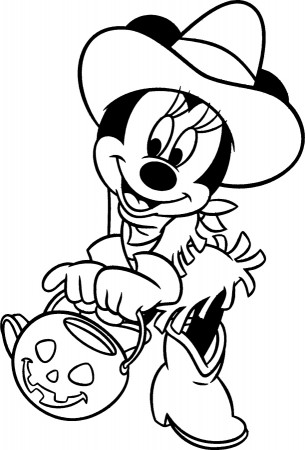 Minnie Mouse - Free Disney Halloween Coloring Pages
