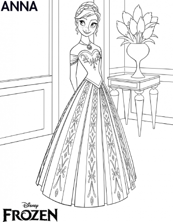 FROZEN Anna Coloring Page