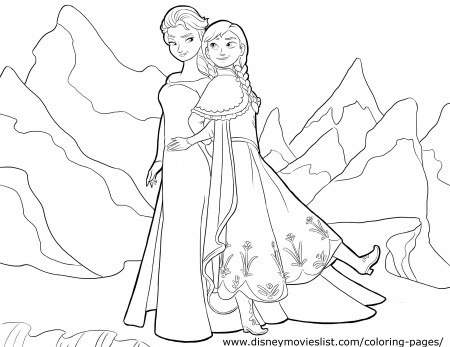 FROZEN Elsa & Anna Coloring Page
