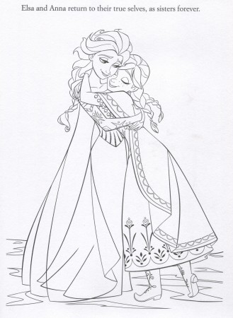 FROZEN Elsa & Anna Coloring Page