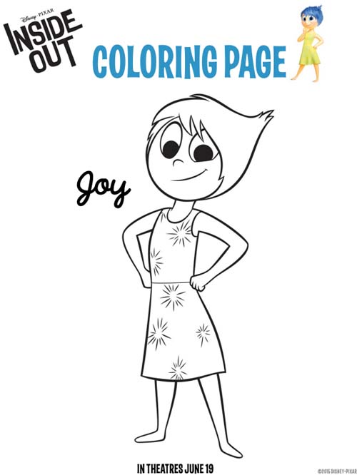  Joy Inside Out Coloring Pages