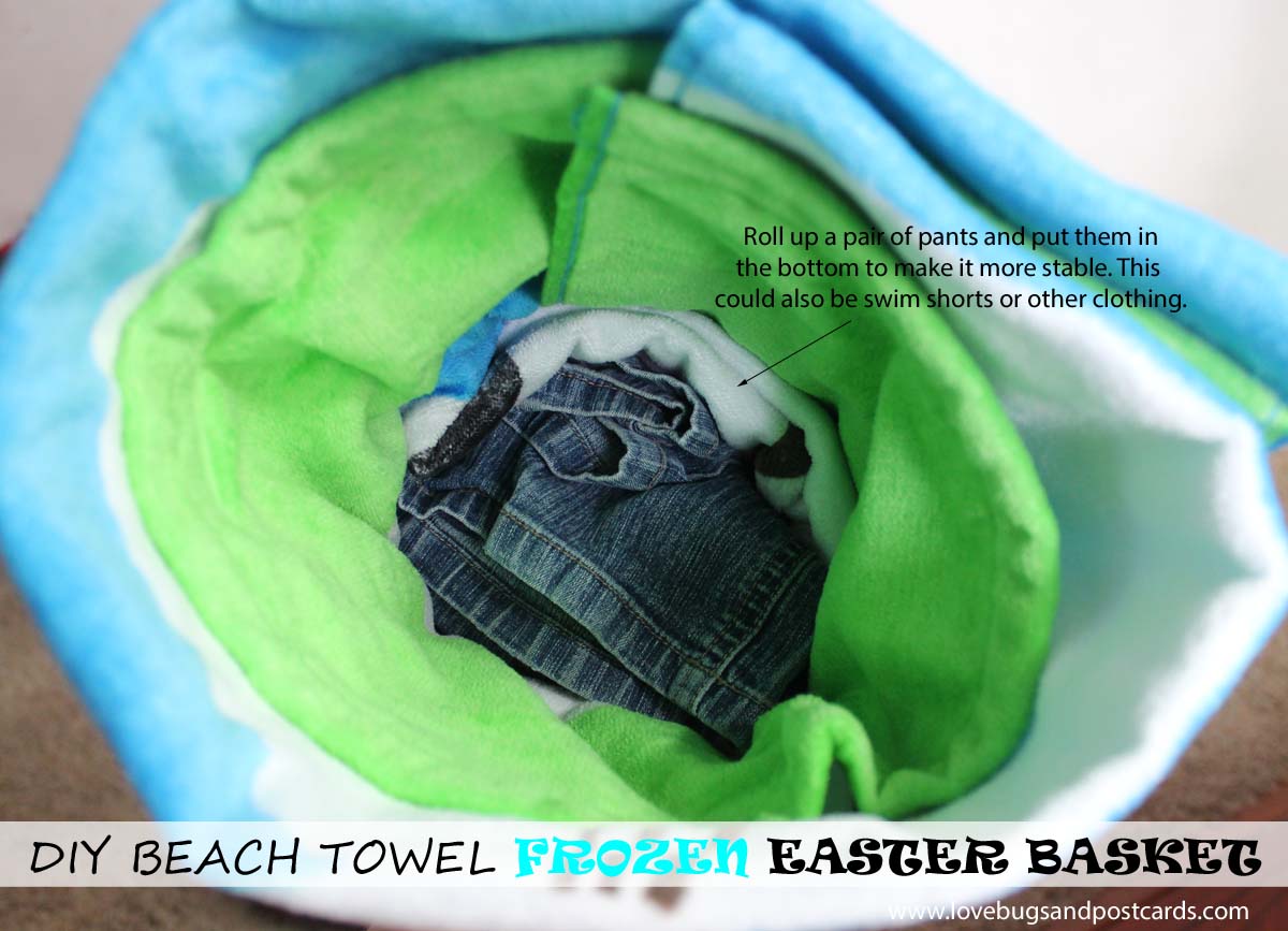 DIY Beach Towel Frozen Easter Basket