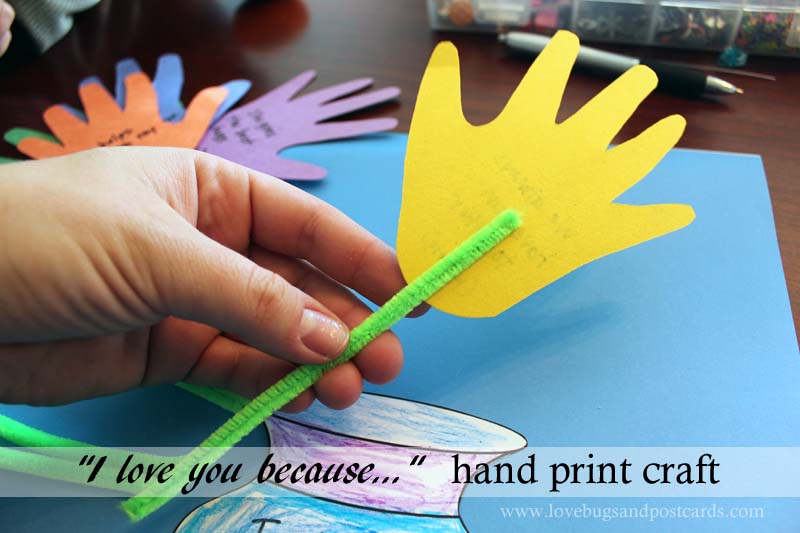 Mother's Day "I love you because..." Hand print Craft