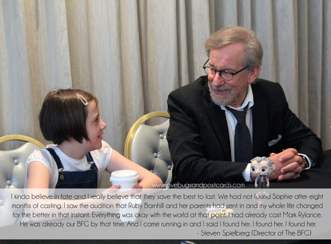 Interview with Steven Spielberg and Ruby Barnhill for Disney's The BFG movie #TheBFGEvent