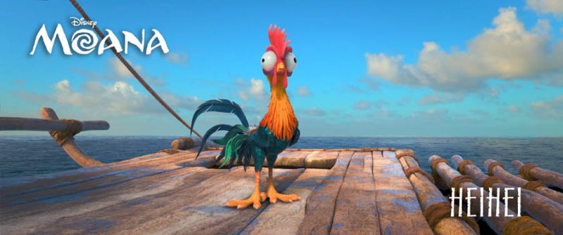 ALAN TUDYK, Walt Disney Animation Studios’ lucky charm (“Zootopia,” “Wreck-It Ralph,” “Big Hero 6”), is behind the voice of HEIHEI, a dumb rooster who accidently stows away on Moana’s canoe. ©2016 Disney. All Rights Reserved.