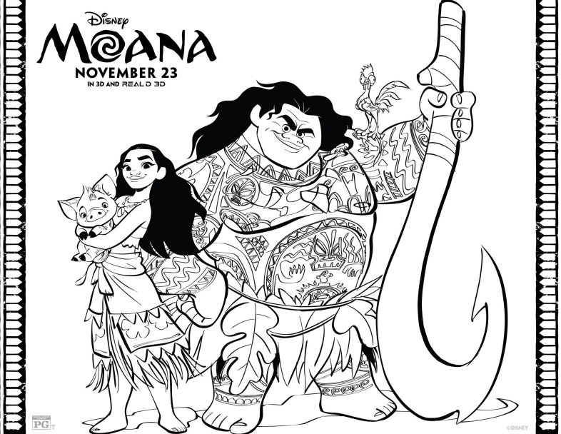 MOANA & Friends Coloring Page - Disney's Moana
