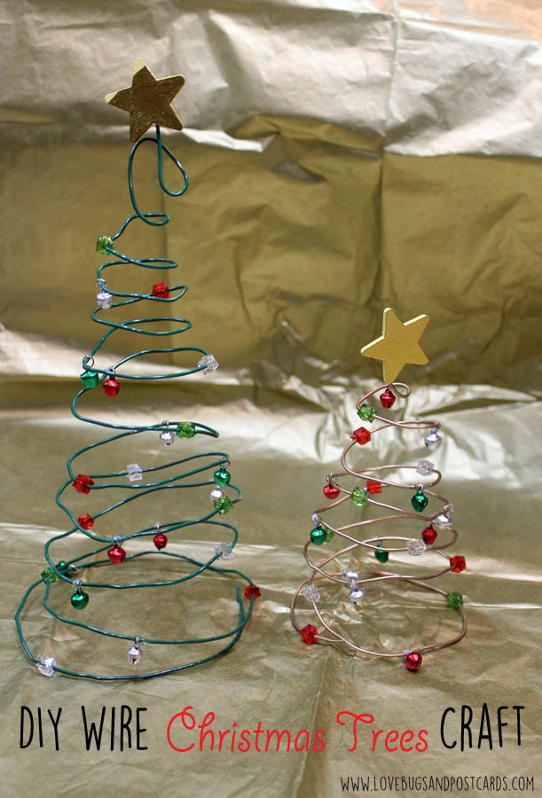 DIY Wire Christmas Tree Craft - Lovebugs and Postcards