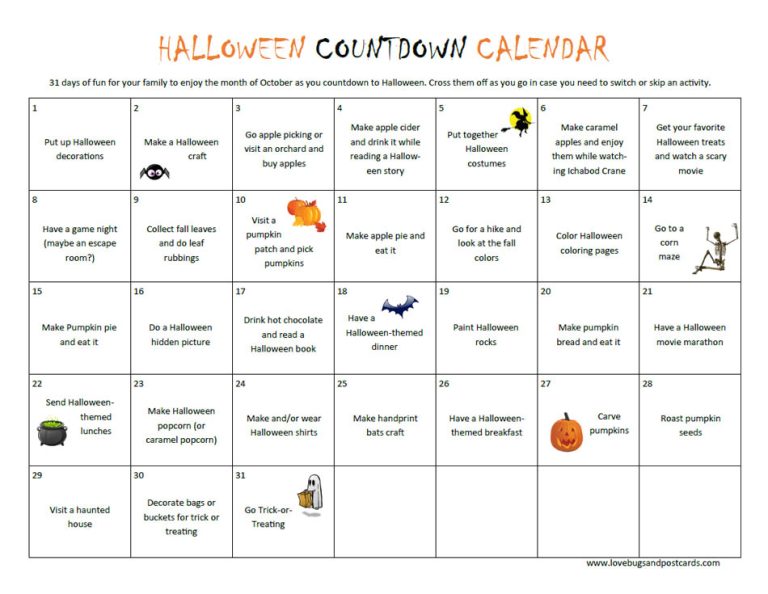 Halloween Countdown Calendar (31 days of fun) LBPC